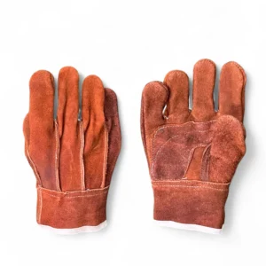 Guantes carnaza de primera rojo Guantes de carnaza de primera en color rojo